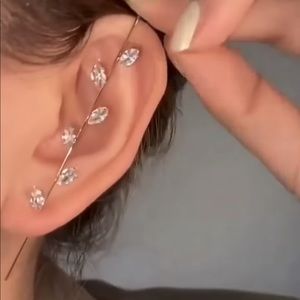 Diagonal Bling Pin Earrings Set of 6